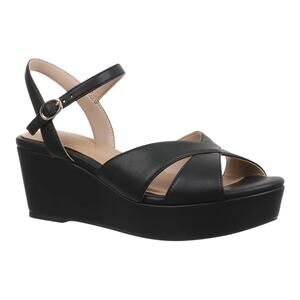 Giani Bernini Women's Jayleen Platform Wedge Sandals Black Size 6 1/2